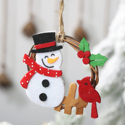 

Tailored Cute Christmas Decorations Non-woven Rattan Ring Pendant Hanging Ornaments