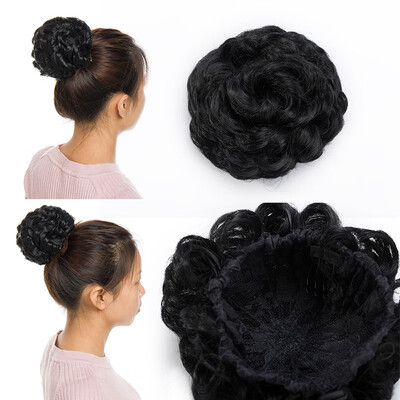 

Messy Hair Bun Chignons Synthetic Hair Extensions Wavy Updo Scrunchy Hairpieces