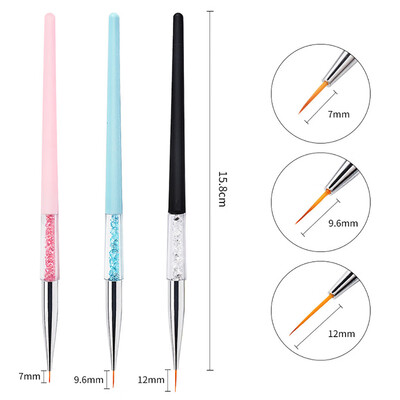 

Toponeto 3pcs Nail Art Dotting Manicure Painting Drawing Polish Brush Pen Tool