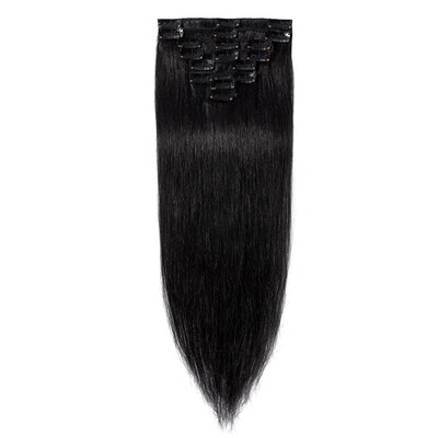 

100 Real Human Hair Clip in Human Hair Extensions Full Head Hair Extensions Remy Human Hair Silky Straight 8 Pieces