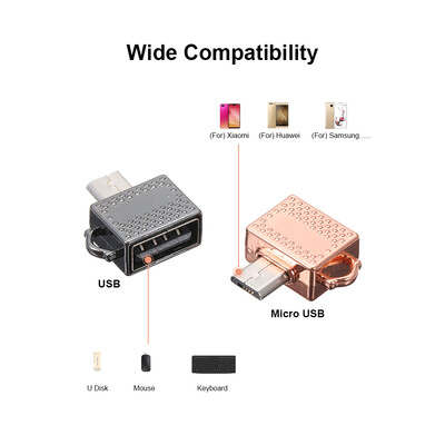 

Mini USB OTG Adapter Micro USB to Type-C Converter for Huawei Xiaomi Samsung Phone Tablet U Disk Gold