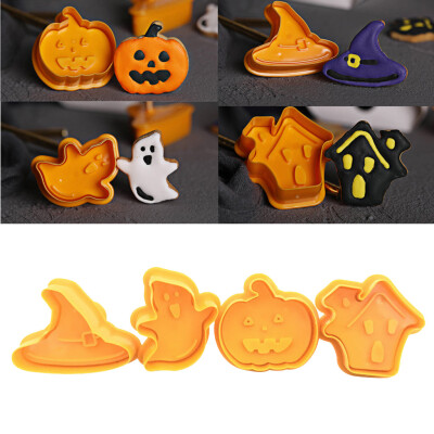 

Siaonvr 4pcsset Halloween B iscuit Cookie Cutters B iscuit Mold Cake Decorating Tool