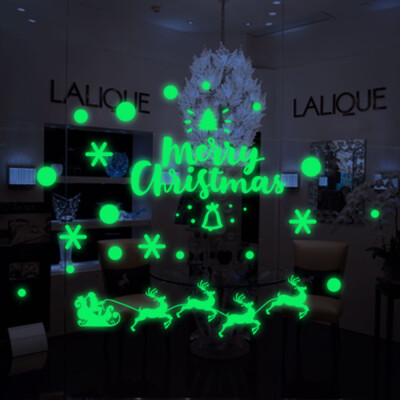 

JPGIF Christmas Glow Snowman Wall Stickers Living Room Luminous Stickers Window Decor