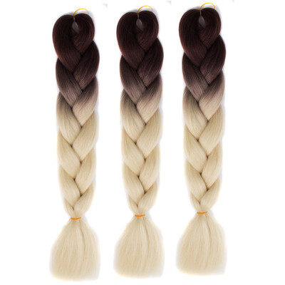 

Gobestart 1PC New Fashion Womens Gradient Long Braid Wavy Party Wigs B