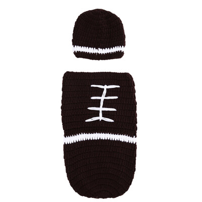 

Newborn Baby Girls Boys Rugby Crochet Knit Costume Photography Prop