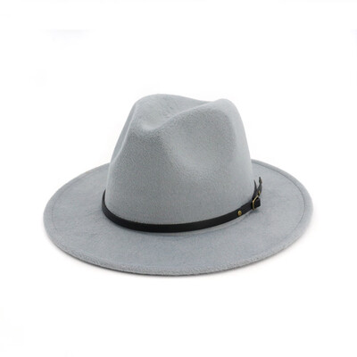 

Men Women Vintage Wide Brim Fedoras Hat Church Party Ladies Felt Jazz Cap