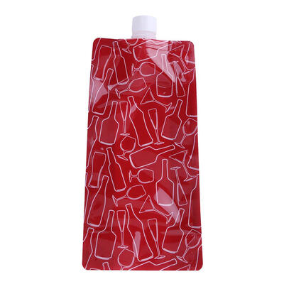 

Portable 750mL Foldable Outdoor Camping Hiking PE Water Bag Red