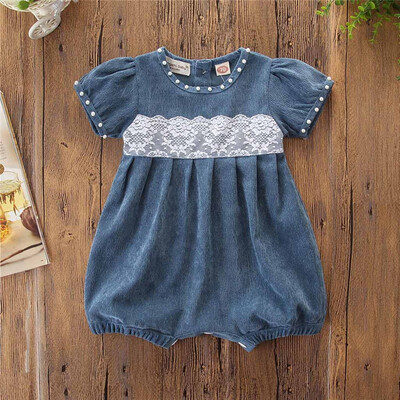 

Newborn Kids Baby Girl Outfit Clothes Corduroy Lace Short Sleeve Romper Jumpsuit