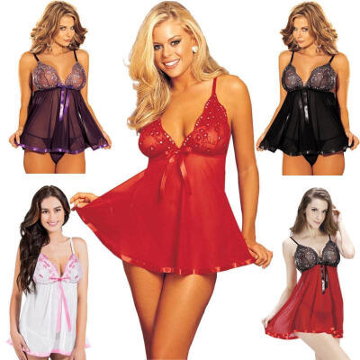 

2018 Women Sexy Lace Lingerie Nightwear Underwear G-string Babydoll Sleepwear Dress Hot