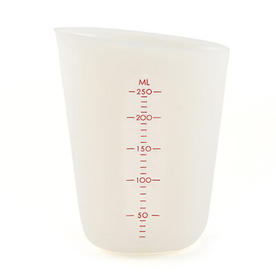 

250500ml Measure Pour Silicone Measuring Cup Flexible Kitchen Baking Tool White