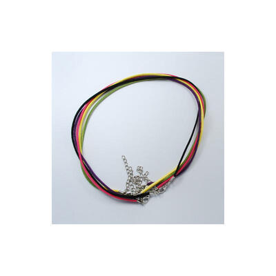 

Mixed Color Faux Suede Necklace Cord Making with Platinum Color Iron Lobster Clasps&Iron Chains 177