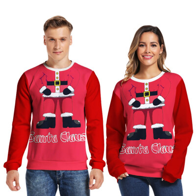 

Toponeto Couples New Autumn Winter Casual Long Sleeve Christmas Tops Blouse Sweatshirt