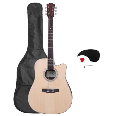 

Glarry GT604 41" 6-String 20-Fret Dreadnought Spruce Front Cutaway Rosewood Back Folk Guitar with Bag & Board & Wrench Tool