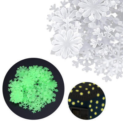 

Toponeto 100PC Kids Bedroom Fluorescent Glow In The Dark Snowflake Wall Stickers