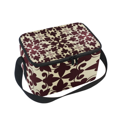 

ALAZA Insulated Lunch Box Retro Pattern Lunch Bag for Men Women Portable Tote Bag Cooler Bag