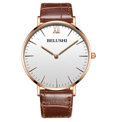 

New ultra-thin mens watch belt waterproof wrist watch student fashion Korean fashion sports quartz watch