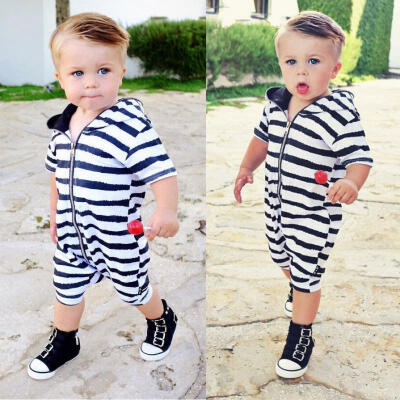 

Newborn Infant Baby Boys Girls Hooded Romper Bodysuit Jumpsuit Clothes Outfits
