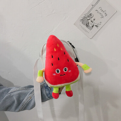 

Cartoon cute watermelon canvas bag 2019 new fashion personality Messenger bag casual simple wild shoulder bag