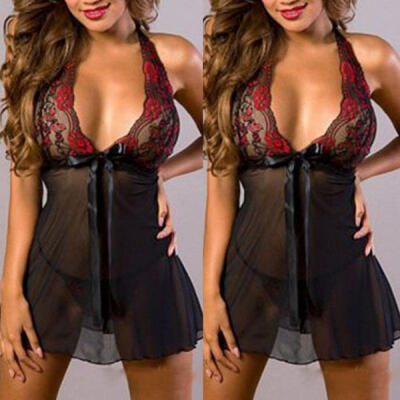 

Women Lady Lace Sleepwear Lingerie Dress Nightwear Underwear Babydoll G-String