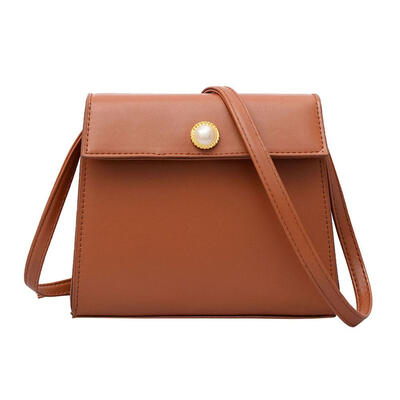 

PU Leather Women Pearl Messenger Bag Solid Color Crossbody Shoulder Bags