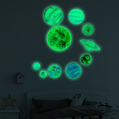 

〖Follure〗Glow In The Dark Round Planets Star PVC Stickers Kids Ceiling Wall Bedroom