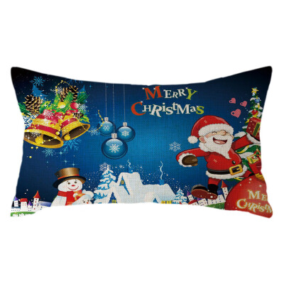 

Tailored Christmas Santa Claus Pillow Case Linen 30x50cm Throw Cushion Cover Home Decor