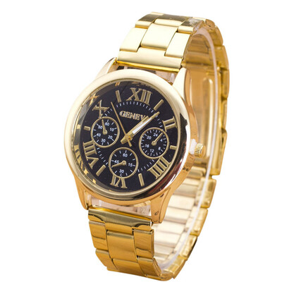 

New Fashion Men Business Steel Belt LeisureThree Eye Quartz Watch