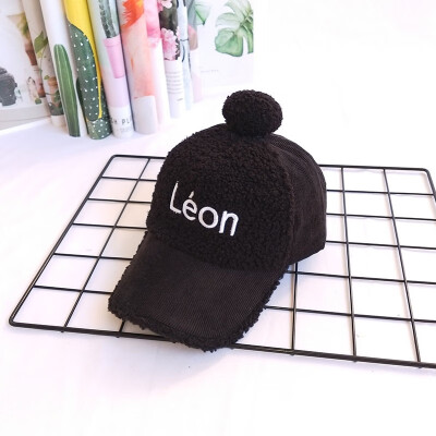 

Baby Baseball Hat Boys Hat Autumn Winter Warm Korean Character Letter Lamb Duck Hat Girls Hat