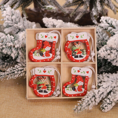 

Tailored 12PC Christmas Snowflakes Wooden Pendants Xmas Tree Ornaments Home Hanging Decor