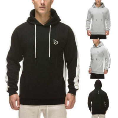 

Men Sweatshirt Hoodie Pullover Hoody Cotton Plain Design Jumper Casual Coat Top