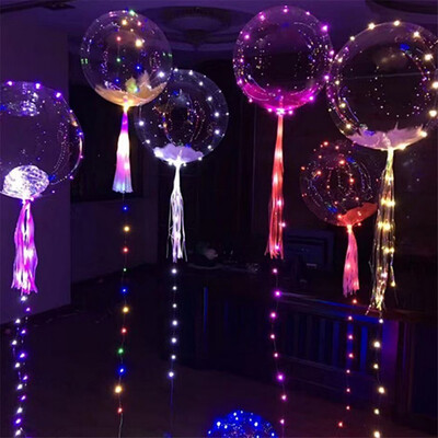 

18 Inch Luminous Led Balloon 3M LED Air Balloon String Lights Round Bubble Helium Balloons Kids Toy Wedding Party Decor