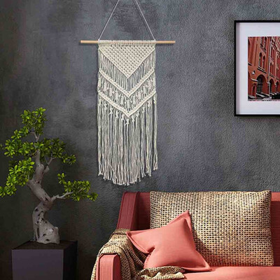 

Gobestart Bohemian Macrame Hand Woven Wall Hanging Tapestry Home Art Decoration