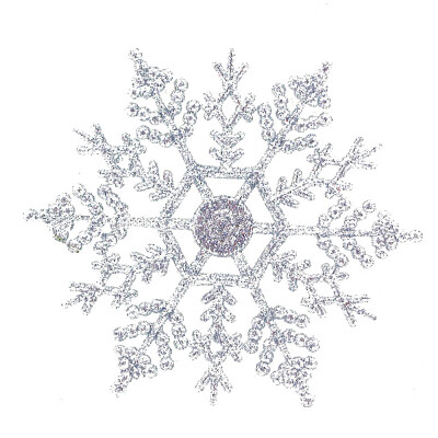 

New Hot 12PcsSet Sparkly Glitter Snowflake Christmas Ornaments Xmas Tree Hanger Garland Making Decorations