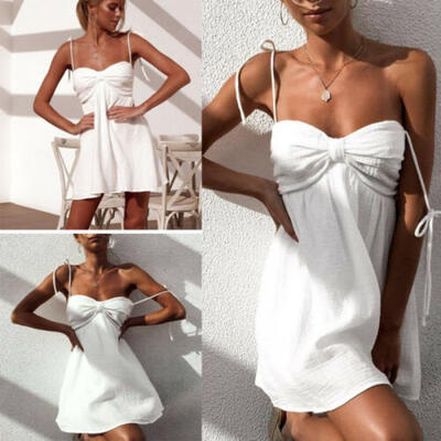 

Women Summer Boho Short Mini Dress Evening Cocktail Party Beach Dresses Sundress