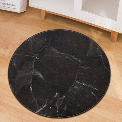 

Gobestart Fashion Marble Pattern Round Flannel Bathroom Kitchen Carpet 60cm