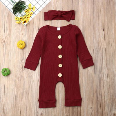 

Newborn Baby Boy Girl Long Sleeve Romper Bodysuit Jumpsuit Clothes Outfits 0-18M