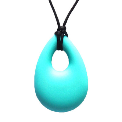 

Teardrop Pendant Baby Kids Teething Bite Chew Necklace Soft Silicone Teether Toy