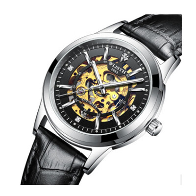 

Mens mechanical watch trend rose gold hollow automatic mechanical watch