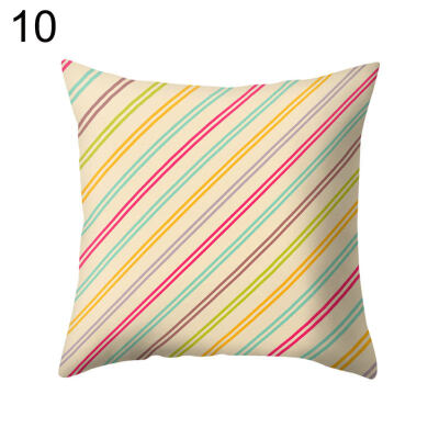 

Stripe Flower Leaf Square Pillow Case Cushion Cover Sofa Bed Car Office Decor