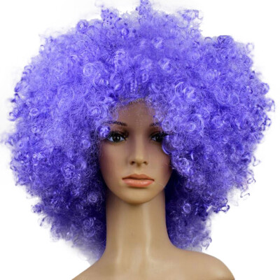 

〖Follure〗Party Disco Funny Afro Clown Hair Football Fan-Adult Afro Masquerade Hair Wig