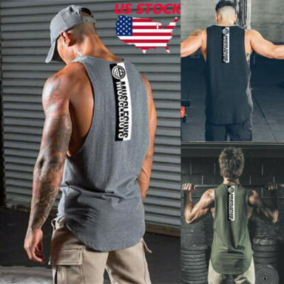 

Mens Stringer Bodybuilding Tank Top Gym Fitness Singlet Sleeveless Muscle Vest