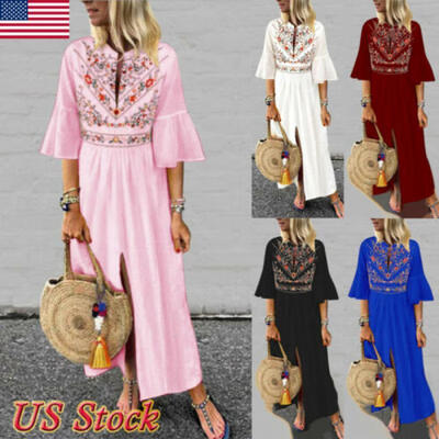 

Womens Summer Pullover Short Sleeve Baggy T-Shirt Dress Tops Sundress Plus Size
