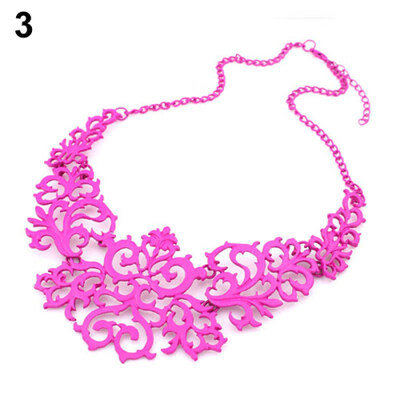 

Women Vintage Hollow Pattern Pendant Bib Choker Necklace Statement Chain Gift