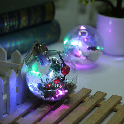 

LED Snowflake Transparent Christmas Ball DIY Fillable Craft Plastic Ball Romantic Jewelry Gift Christmas Hanging Tree Ball
