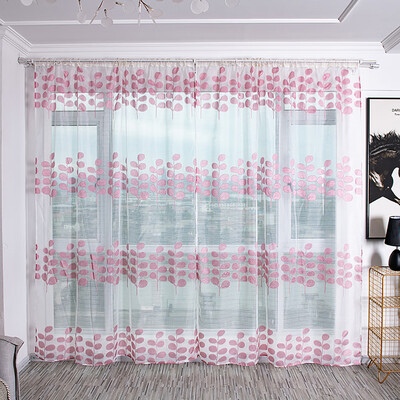 

Gobestart Trees Sheer Curtain Tulle Window Treatment Voile Drape Valance Fabric