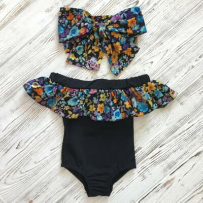

UK 2PCS Summer Kids Baby Girl Flower Bikini Set Swimwear Swimsuit Bathing Suit