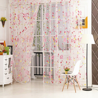 

Floral Door Window Curtain Drape Panel Scarf Voile Room Divider Curtain