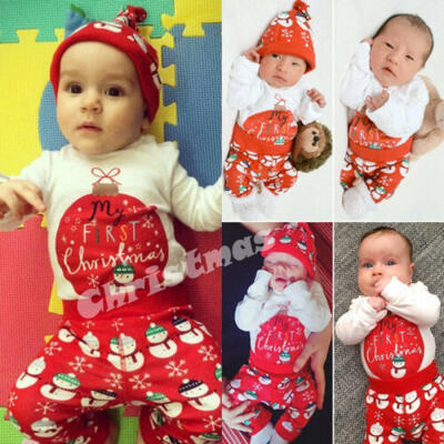 

Christmas Newborn Baby Boys Girls Clothes Romper Pants Leggings Hat Outfit Set
