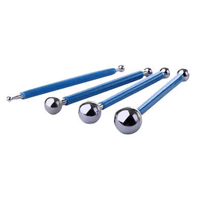 

4PCSSet Ball Shaped Cake Modelling Tools Set Stainless Steel Double Ended Sugarcraft Gum Clay Fondant Carve Tools