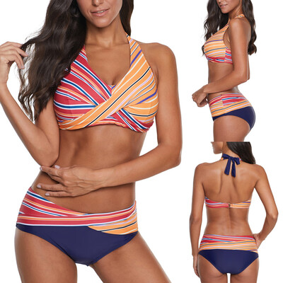 

Roseonmyhand Women Floral Print Bikini Set Swimming Two Piece Swimsuits Swimwear Beach Suit